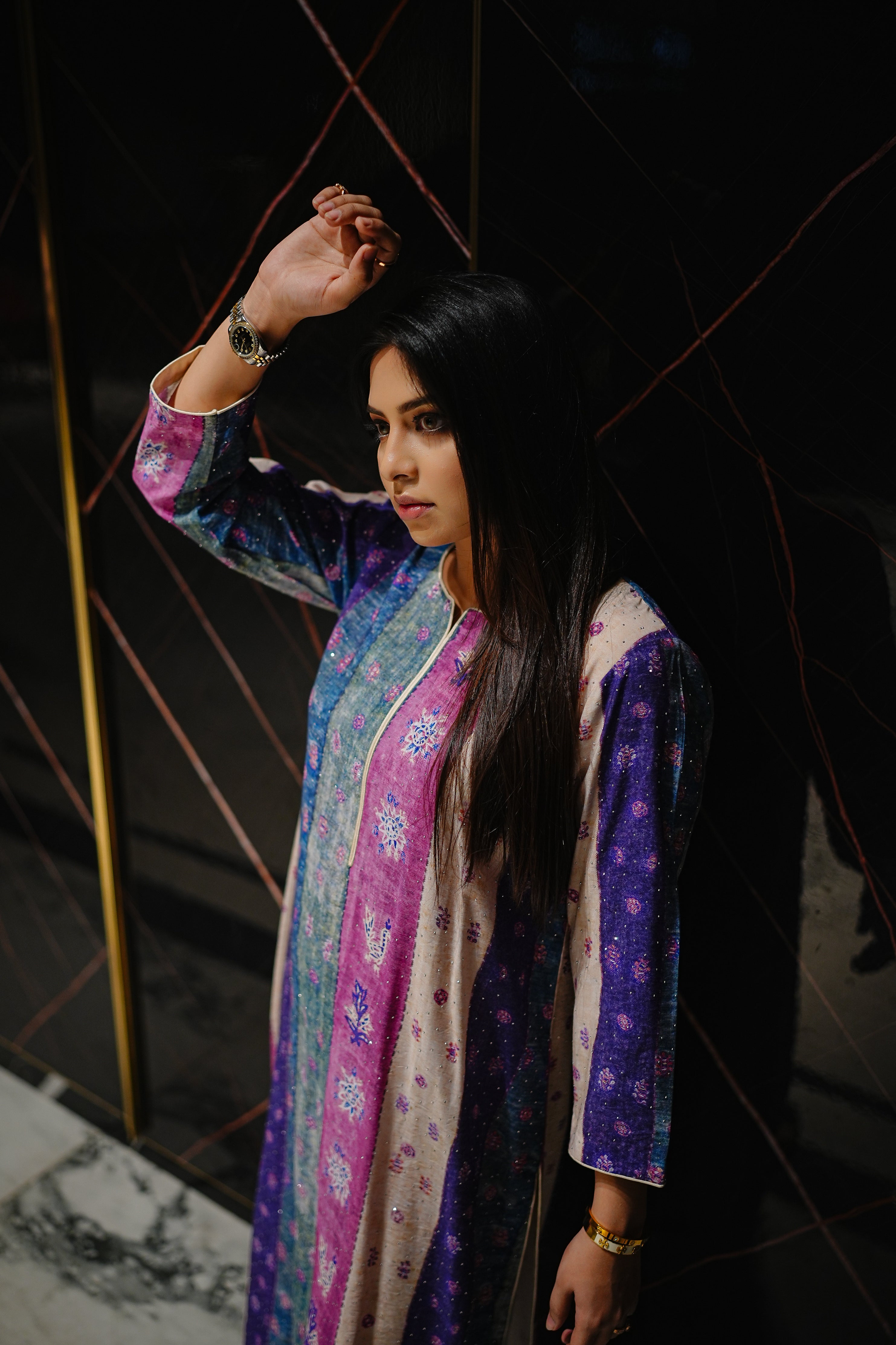 JEWEL TONED STRIPE 2-PIECE