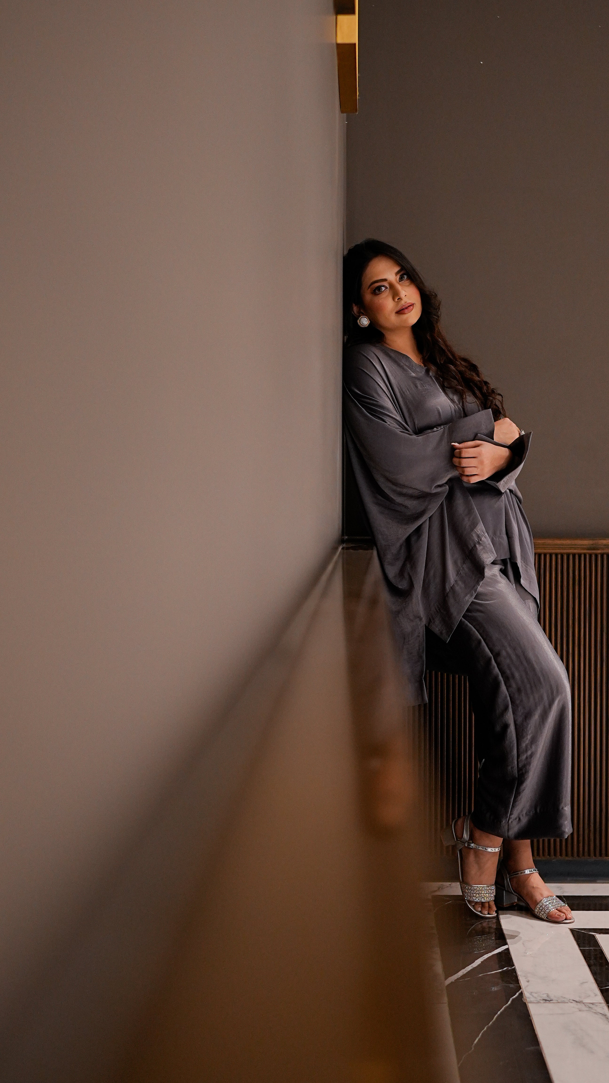 2-PIECE VELVET SILK CO-ORD SET.